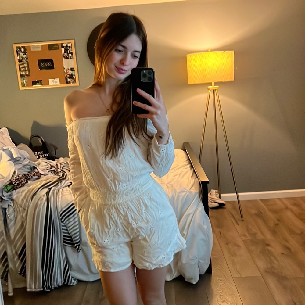 white Hollister romper